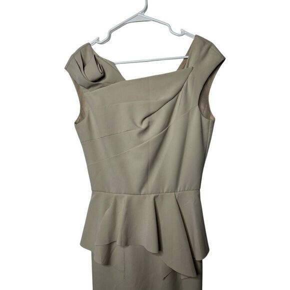 Rinascimento Italy Cream Peplum Knee Length Dress Size M Clean Girl Old Money - Picture 2 of 15